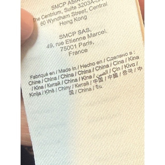 Maje Rockinala Monogram M Print Pleated Mini Dress 34 US 2 Balloon Sleeve - Picture 12 of 14